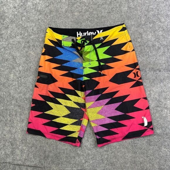 Hurley Phantom Board Shorts Bright Multi Color Rainbow Surf Skate Beach Men’s 28 - Picture 1 of 6